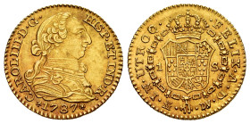 Charles III (1759-1788). 1 escudo. 1787. Madrid. DV. (Cal-1370). Au. 3,41 g. Gorgeous colour. Original luster. Rare in this condition. Almost MS. Est....