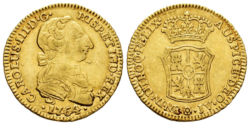 Charles III (1759-1788). 2 escudos. 1764. Santa Fe de Nuevo Reino. JV. (Cal-1675...