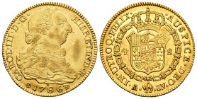 Charles III (1759-1788). 4 escudos. 1786. Madrid. DV. (Cal-1791). Au. 13,49 g. Some scratches. It retains some minor luster. Almost XF/XF. Est...800,0...