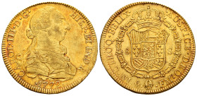 Charles III (1759-1788). 8 escudos. 1772. Mexico. (Cal-1998). (Cal onza-759). Au. 27,02 g. Dot before AUSPICE. Slight marks. Nice patina with light ir...