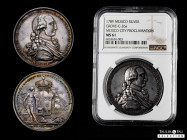 Charles IV (1788-1808). "Proclamation" medal. 1789. Mexico. (H-168). (Medina-195). (Grove-C26A). Ag. 29,18 g. 40 mm. By G.A. Gil. A bold silver medal ...