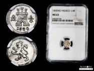 Charles IV (1788-1808). 1/4 real. 1801. Mexico. (Cal-131). Ag. Sharply struck and original luster. Slabbed by NGC as MS 63, only 2 finner specimens in...
