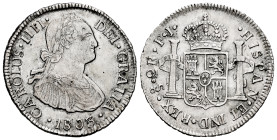 Charles IV (1788-1808). 2 reales. 1803. Santiago. FJ. (Cal-705). Ag. 6,66 g. Rare. Choice VF. Est...400,00. 

Spanish Description: Carlos IV (1788-1...
