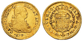 Charles IV (1788-1808). 1 escudo. 1795. Mexico. FM. (Cal-1127). Au. 3,37 g. A good sample. Rare. Almost XF/XF. Est...600,00. 

Spanish Description: ...