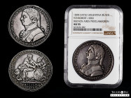 Ferdinand VII (1808-1833). "Proclamation" medal. 1808. Buenos Aires. (H-7). (Medina-281). (Fonrobert-10061). Ag. 33,02 g. Rare in this condition. Slab...