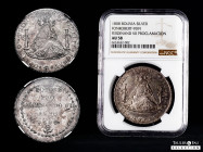 Ferdinand VII (1808-1833). "Proclamation" medal. 1808. Potosi. (H-50). (Medina-346). Ag. 26,97 g. Some original luster remaining. Very rare in this gr...