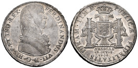Ferdinand VII (1808-1833). "Proclamation" medal. 1808. Lima. (Vives-219). (H-28). Ag. 26,99 g. October 13th. By: J. Mª. Soto. 39 mm. Delicate patina w...