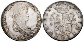 Ferdinand VII (1808-1833). 8 reales. 1814. Madrid. GJ. (Cal-1268). Ag. 26,96 g. First-year laureate bust. Nice color. Original luster and soft tone li...