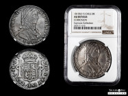 Ferdinand VII (1808-1833). 8 reales. 1810. Santiago. FJ. (Cal-1403). Ag. Laureate admiral bust. Jacket without buttons. Slabbed by NGC as AU Details. ...