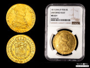 Ferdinand VII (1808-1833). 8 escudos. 1811. Lima. JP. (Cal-1756). (Cal onza-1214). Au. 26,84 g. Indigenous bust. Original luster. Original colour. Imp...
