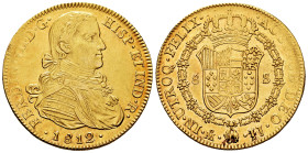 Ferdinand VII (1808-1833). 8 escudos. 1812. Mexico. JJ. (Cal-1787). (Cal onza-1260). Au. 26,96 g. Imaginary bust. Original luster. Scarce. XF. Est...2...