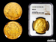 Ferdinand VII (1808-1833). 8 escudos. 1815. Santiago. FJ. (Cal-1872). (Cal onza-1359). Au. Bust of Charles IV. Original luster. Gorgeous specimen. Ver...