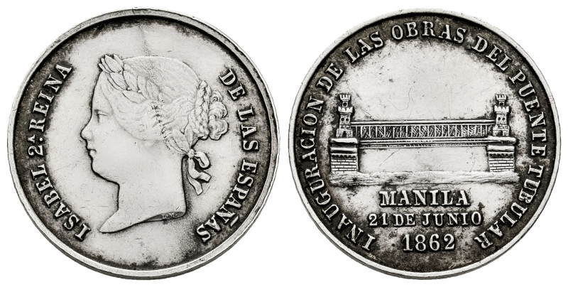 Elizabeth II (1833-1868). Medal. 1862. Manila. (Vq-14356 var. metal). Ag. 5,29 g...