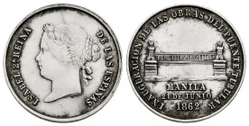 Elizabeth II (1833-1868). Medal. 1862. Manila. (Vq-14356 var. metal). Ag. 5,29 g. Inauguration of the tubular bridge in Manila (Philippines). Engraver...