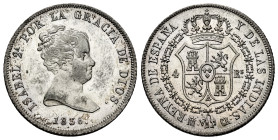 Elizabeth II (1833-1868). 4 reales. 1836. Madrid. CR. (Cal-443). Ag. 5,87 g. The legend ends in DIOS. Original luster. Very rare in this grade. Ex Aur...
