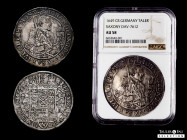 Germany. Saxony. Johan Georg I. 1 taler. 1649. CR. (Dav-7612). (Km-425). Ag. 29,10 g. Very scarce in this grade. Slabbed by NGC as AU 58, only 3 finer...