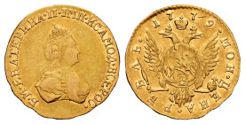 Russia. Catherine II (1762-1796). 1 rouble. 1779. Saint Petesburg. (Bitkin-115 (R)). (Fried-135). Au. 1,19 g. Minimal hairlines. Original luster. Rare...
