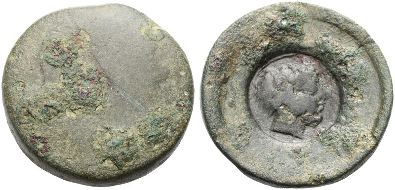 SIZILIEN. AKRAGAS. 
Hemilitron, Bronze, 420 v. Chr. -405 n. Chr. Av. Total abge...