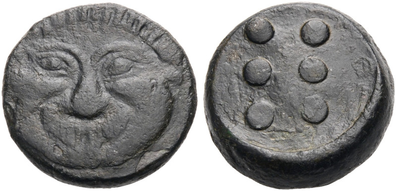 SIZILIEN. HIMERA. 
Hemilitron (Hexonkion), 430-420 v. Chr. Gorgoneion frontal. ...
