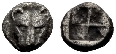TAURISCHER CHERSONES. PANTIKAPAION. 
Tetartemorion, 480-470 v. Chr. Pantherkopf...