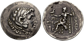 MAKEDONIEN. KÖNIGE VON MAKEDONIEN. 
Alexander III. der Grosse, 336-323 v. Chr. Tetradrachmon, Temnos, postum, 188-170 v. Chr. Kopf des jugendlichen H...