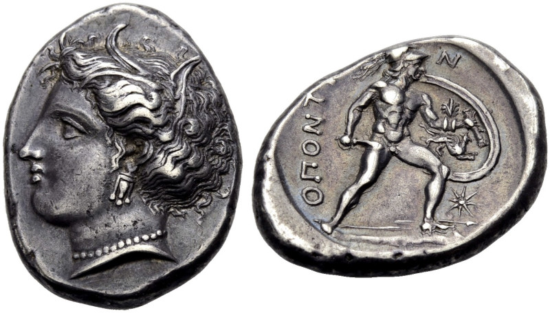 LOKRIS. LOKROI OPONTIOI. 
Stater, ca. 380-350 v. Chr. Kopf der Kore-Persephone ...