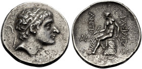 KÖNIGREICH DER SELEUKIDEN. 
Antiochos II. Theos, 261-246 v. Chr. Tetradrachmon, Lysimacheia. Kopf mit Binde n.r. Rv. BASILEWS - ANTIO-COU Apollo, nac...