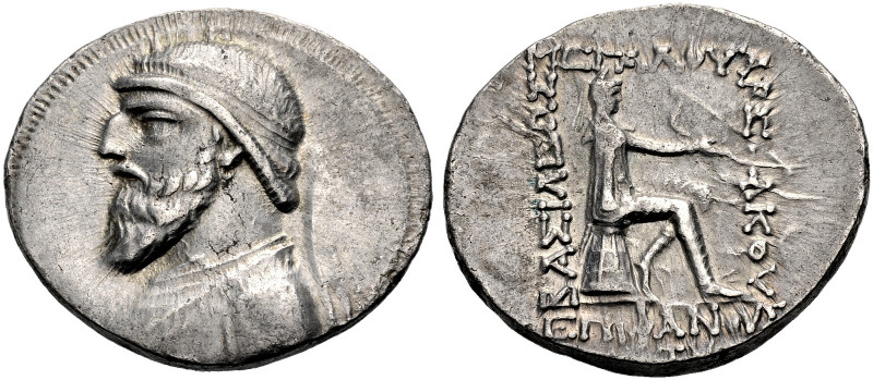 PERSIEN. PARTHER. 
Mithradates II., 123-88 v. Chr. Tetradrachmon, Seleukeia. Bü...
