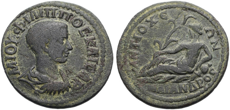 KARIEN. ANTIOCHIA A. MÄANDER. 
Philippus II. Caesar 244-247. Bronze, 30 mm. Dra...
