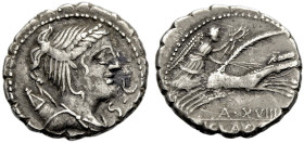 RÖMISCHE REPUBLIK. 
Ti. Claudius Nero, 79 v. Chr. Serratus. S.C Drap. Büste der Diana mit Diadem, Bogen und Köcher n.r. Rv. (TI.CLavd.TI.F / ap.N) Vi...