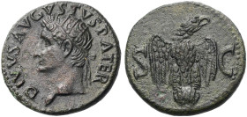 KAISERZEIT. 
Tiberius, 14-37. As, ca. 34-37 DIVVS AVGVSTVS PATER Kopf des Augustus mit Strahlenkrone n.l. Rv. Adler frontal, Kopf n. r. S-C 12,03 g. ...