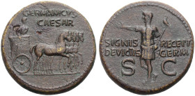 KAISERZEIT. 
Germanicus Caesar, Vater des Caligula, gest. 19. Dupondius, 34-37, postum unter Caligula. GERMANICVS/ CAESAR Germanicus, barhäuptig und ...