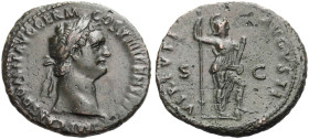 KAISERZEIT. 
Domitianus, 81-96. As, 88-89 Büste mit L. n. r. IMP CAES DOMIT AVG GERM COS XIIII CENS (PER PP). Rv. VIRTVTI AVGVSTI / S-C Virtus n.l. s...