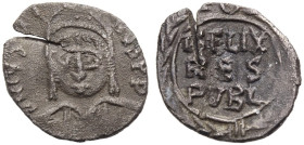 . 
Iustinus II., 565-578. AR Siliqua, 567-577 Karthago. Gep. Büste mit Helm von vorne. DN IVSTI-NVS PP (AVG). Rv. FELIX/ RES/ PVBL im Fadenkreis, umg...