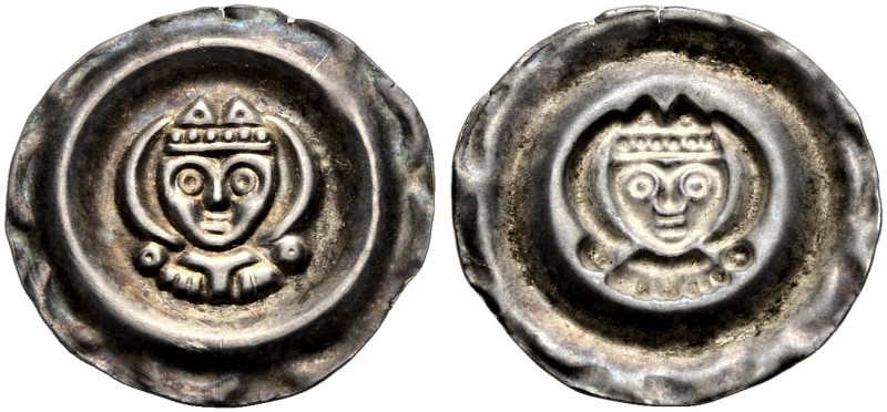 AUGSBURG, BISTUM. 
HARTMANN II. VON DILLINGEN, 1250-1286. Brakteat. Kopf des Bi...