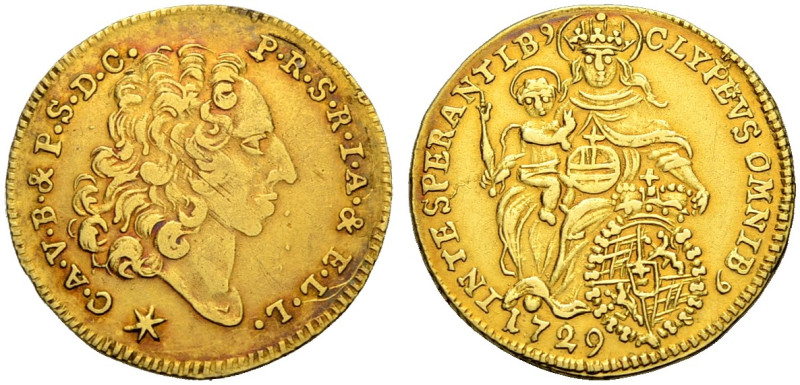 BAYERN, HERZOGTUM, SEIT 1806 KÖNIGREICH. 
KARL ALBERT, 1726-1745. 1/4 Karolin 1...