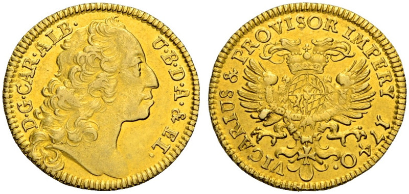 BAYERN, HERZOGTUM, SEIT 1806 KÖNIGREICH. 
KARL ALBERT, 1726-1745. Goldgulden 17...