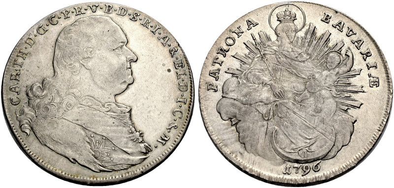 BAYERN, HERZOGTUM, SEIT 1806 KÖNIGREICH. 
KARL THEODOR, 1777-1799. Konventionst...