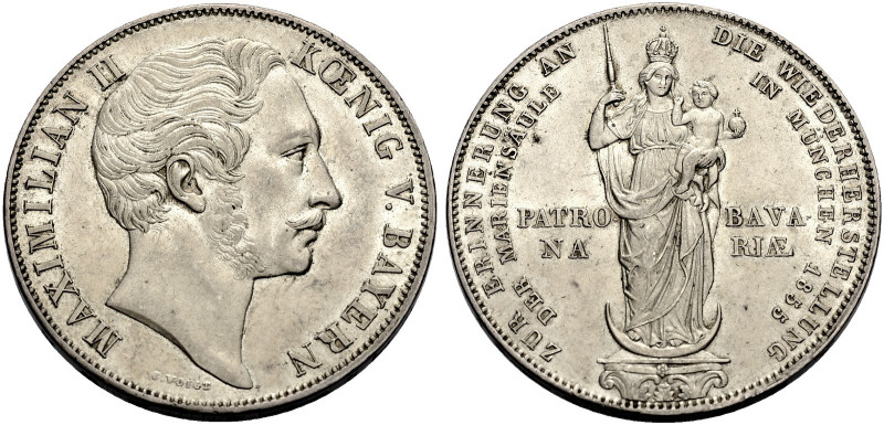 BAYERN, HERZOGTUM, SEIT 1806 KÖNIGREICH. 
MAXIMILIAN II. JOSEPH, 1848-1864. Dop...