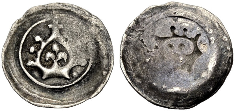 ERLANGEN, KGL. BÖHMISCHE MÜNZSTÄTTE. 
KARL IV., 1346-1378. Pfennig, einseitig. ...