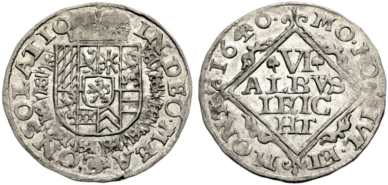 JÜLICH-KLEVE-BERG. 
WOLFGANG WILHELM VON PFALZ-NEUBURG, 1614-1653. 6 Albus leic...