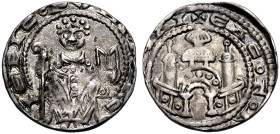 KÖLN, ERZBISTUM. 
PHILIPP VON HEINSBERG, 1167-1191. Pfennig, 2. Typ. Barhäuptiger sitzender Erzbischof von vorn mit Krummstab und Buch, HITARC-IEPICO...