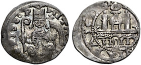 KÖLN, ERZBISTUM. 
PHILIPP VON HEINSBERG, 1167-1191. Pfennig, 4. Typ. Mitrierter sitzender Erzbischof von vorn mit Krummstab und Fahne, HITA[RC]- EPIS...