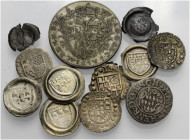 KÖLN, STADT. 
Lot: Heller und Pfennige des 15. und 16. Jh. Dazu drei Pfennige Erzbf. Hermann von Hessen sowie Max Heinrich 8 Heller 1659 und Clemens ...