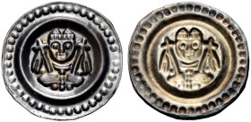 KONSTANZ, BISCHÖFLICHE MÜNZSTÄTTE. 
EBERHARD II. VON WALDBURG, 1248-1274. Brakteat, 1250-1270. Mitriertes Brustbild mit zwei Kreuzfahnen. 0,46 g. CC ...