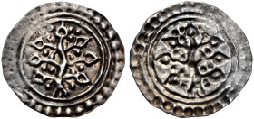 LINDAU, MÜNZSTÄTTE DES ADLIGEN DAMENSTIFTS. 
Pfennig (1190-1200). Linde mit dreiteiliger Wurzel, sieben Blättern und 16 Blüten. Perlkreis mit 34 Perl...