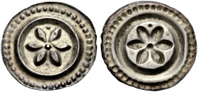 MARKDORF, FREIHERRLICHE MÜNZSTÄTTE. 
Pfennig, um 1250-1270. Sechsblättrige Blüte mit einem Punkt in einem Winkel. 0,44 g. CC 254, Cahn 146, Fd. Niede...