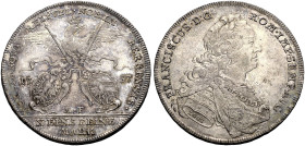 NÜRNBERG, STADT. 
Konventionstaler 1757. Gekrönter Adler über zwei Wappen. Rv. Belorbeertes Brustbild Franz I. r., im Armabschnitt LOOS. Kellner 338,...