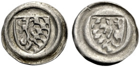 PFALZ-KURFÜRSTENTUM, ALTE LINIE. 
FRIEDRICH I., 1449-1476. Hohlringheller, Bacharach. Hochgeteilter Schild Pfalz-Bayern im Wulstring. 0,23 g. Buchena...