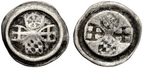 PFALZ-KURFÜRSTENTUM, ALTE LINIE. 
FRIEDRICH I., 1449-1476. Hohlringheller, Die Wappen Mainz, Trier, Köln und Bayern (für Pfalz) ins Kreuz gestellt, ü...